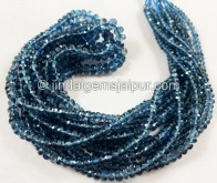 London Blue Topaz Far Faceted Roundelle Beads